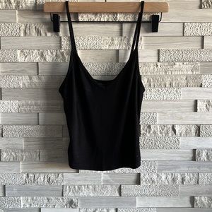 Bershka Black Ribbed Crop Tank Size S